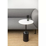 Кофейный столик с белой мраморной столешницей на черном основании Tall Coffee Black and White Table варинант исполнения - 2 | Loft Concept в Тюмени