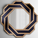 Зеркало восьмиугольное в черно-золотистой раме Pairing варинант исполнения - 1 | Loft Concept в Тюмени