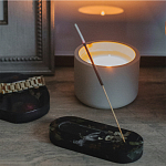 Подставка под благовония из эпоксидной смолы шампань Epoxy Resin Flowers Incense Oval Stand Champagne варинант исполнения - 3 | Loft Concept в Тюмени