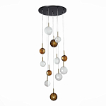 Люстра светодиодная с сферическими стеклянными плафонами Splatter варинант исполнения - 6 | Loft Concept в Тюмени