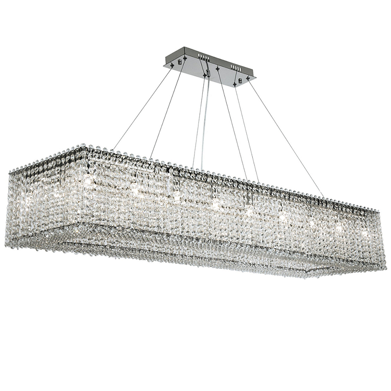 Прямоугольная люстра с хрустальными подвесками Crystal Art Chrome Rectangular Chandelier Хром Прозрачный Прямоугольная люстра с хрустальными подвесками Crystal Art Chrome Rectangular Chandelier Хром Прозрачный в Тюмени | Loft Concept