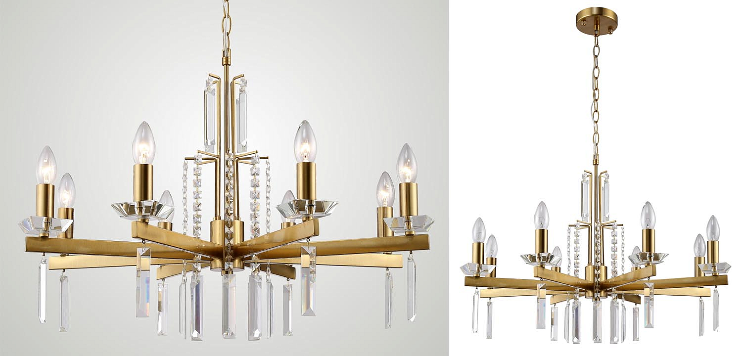 Люстра Vivien Crystal Brass Chandelier 8 Люстра Vivien Crystal Brass Chandelier 8 - Loft-Concept в Тюмени