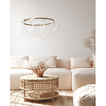 Люстра подвесная круглая золотого цвета с белыми изогнутыми световыми линиями Luke Lampco Tracer Lamp варинант исполнения - 13 | Loft Concept в Тюмени