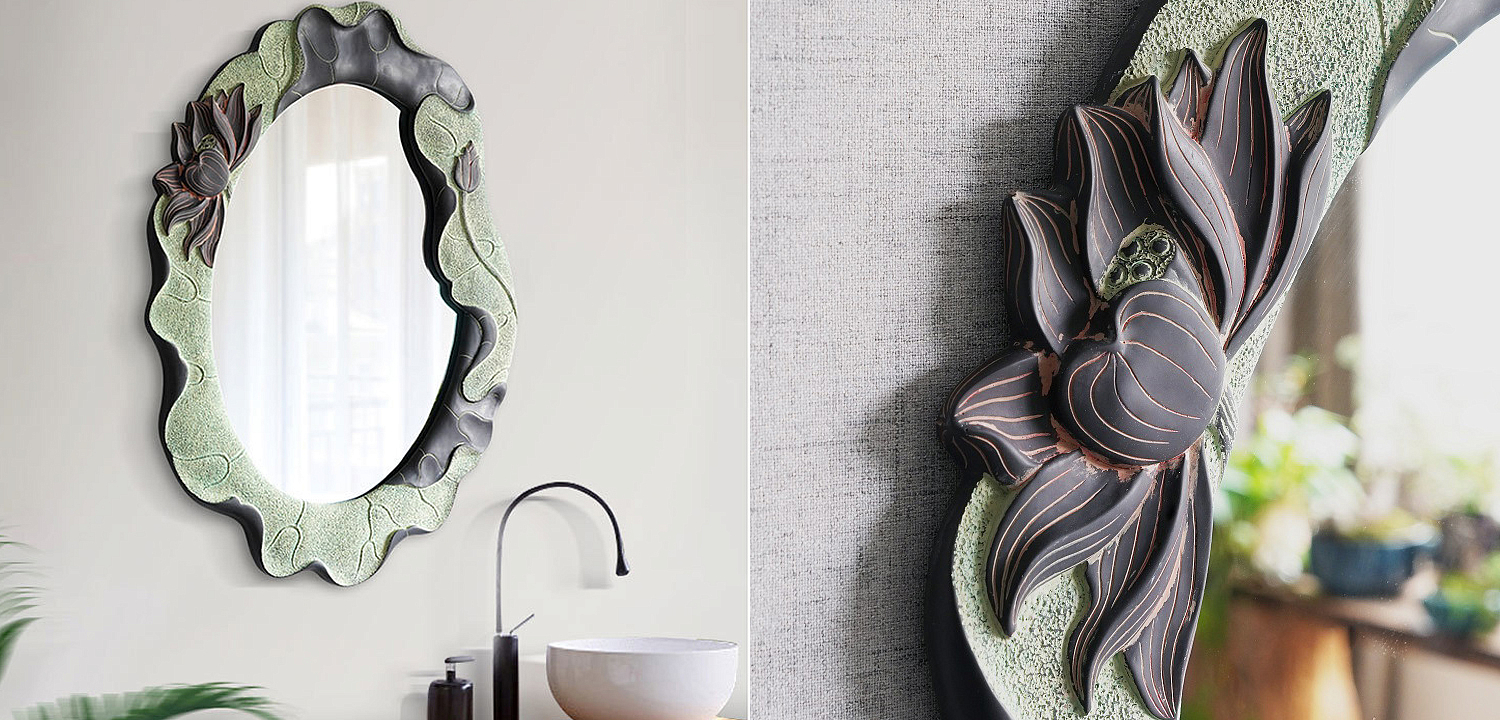 Зеркало Mirror Lotus Flowers oval Зеркало Mirror Lotus Flowers oval - Loft-Concept в Тюмени