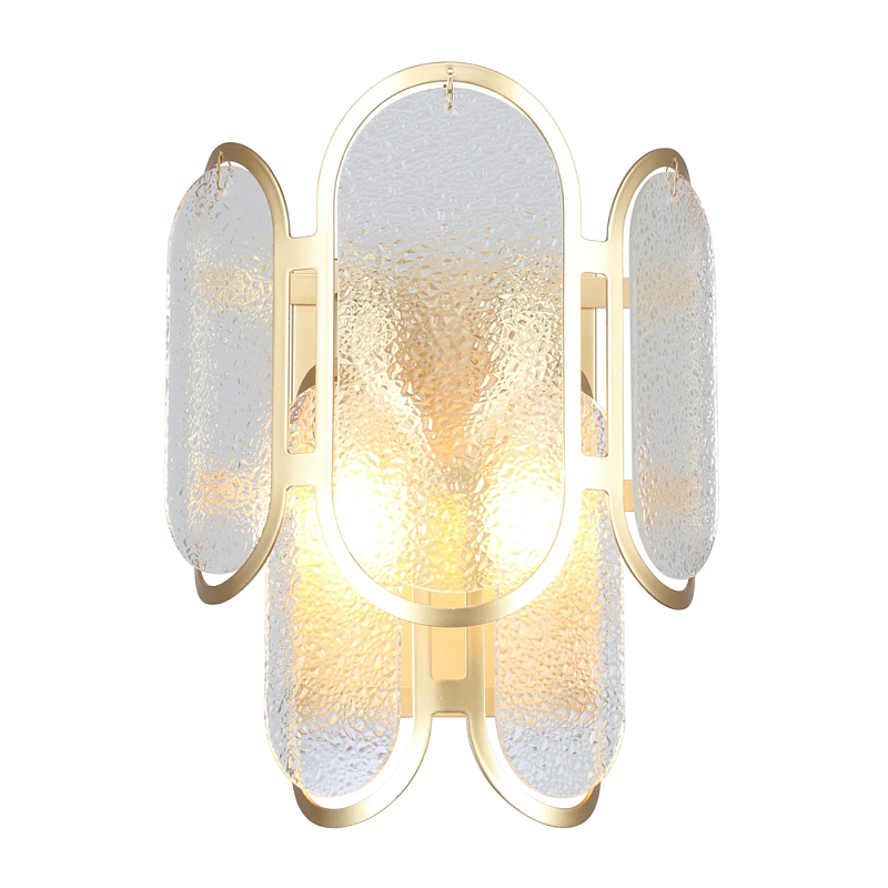 Бра из овальных элементов из непрозрачного стекла Conformation Латунь в Тюмени | Loft Concept 