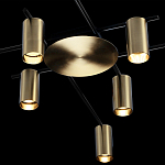 Потолочный светильник с 8-ю цилиндрическими плафонами цвета латунь TRIBES CHANDELIER варинант исполнения - 4 | Loft Concept в Тюмени