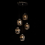 Люстра с 5-ю плафонами серого цвета Smoked Prism варинант исполнения - 3 | Loft Concept в Тюмени