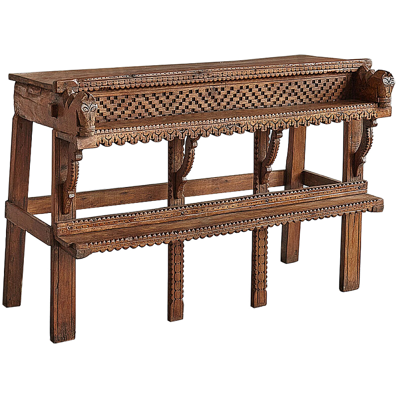 Консоль из антикварного тика Aleta Wooden Console Коричневый Консоль из антикварного тика Aleta Wooden Console Коричневый в Тюмени | Loft Concept