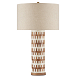 Настольная лампа с узором вдоль колоннообразного основания Brick Surface варинант исполнения - 3 | Loft Concept в Тюмени