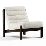 Кресло с деревянным каркасом и обивкой из белой ткани букле Medieval Furniture варинант исполнения - 2 | Loft Concept в Тюмени