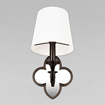 Бра с белым текстильным абажуром и декоративным основанием в виде четырехлистника с зеркальной вставкой Vitorino варинант исполнения - 3 | Loft Concept в Тюмени