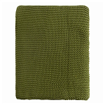 Плед из хлопка жемчужной вязки оливкового цвета Waffle Comfort варинант исполнения - 4 | Loft Concept в Тюмени