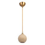 Подвесной светильник с шарообразным плафоном из травертина Shaw Marble Lighting варинант исполнения - 1 | Loft Concept в Тюмени