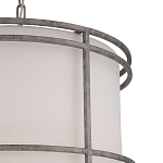 Подвесной светильник в виде барабана с тканевым абажуром и металлическим каркасом Warm Glow варинант исполнения - 1 | Loft Concept в Тюмени