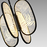 Люстра с гравировкой на акриловых плафонах Gravyura Black D 33 см варинант исполнения - 3 | Loft Concept в Тюмени