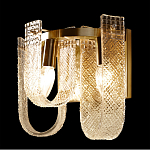 Бра с металлическим основанием золотого цвета и хрустальными подвесками Textured Glass варинант исполнения - 5 | Loft Concept в Тюмени