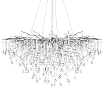 Люстра подвесная с прозрачными стеклянными подвесками в форме капель Диаметр 100 см Droplet Chandelier варинант исполнения - 16 | Loft Concept в Тюмени