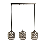 Люстра с тремя плафонами из серого граненого стекла Smoked Prism варинант исполнения - 2 | Loft Concept в Тюмени