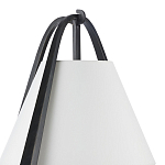 Торшер с черным каркасом и белым тканевым абажуром в форме конуса Stylish Solution варинант исполнения - 2 | Loft Concept в Тюмени