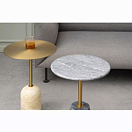 Кофейный столик круглый из мрамора серый Reliable Foundation варинант исполнения - 1 | Loft Concept в Тюмени