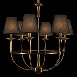 Люстра на металлическом основании бронзового цвета с 6-ю черными конусовидными абажурами Dignity варинант исполнения - 7 | Loft Concept в Тюмени