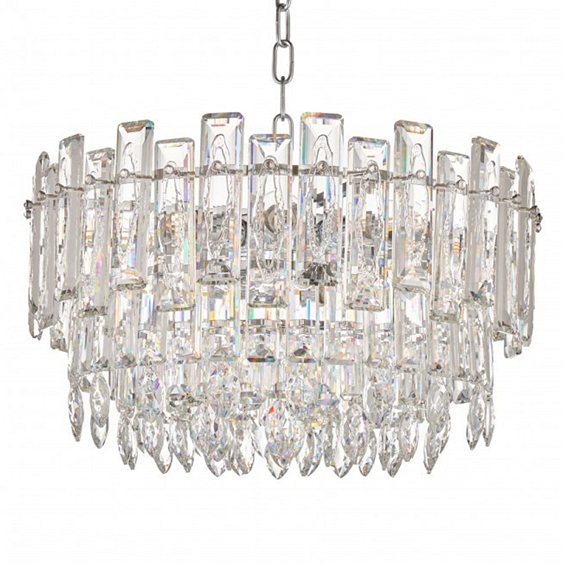 Круглая люстра с хрустальными подвесками на серебряном каркасе Gorgeous Crystal Light Хром Прозрачный Круглая люстра с хрустальными подвесками на серебряном каркасе Gorgeous Crystal Light Хром Прозрачный в Тюмени | Loft Concept