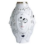 Ваза с декоративными лицами и графическими элементами в виде сердец и символов Faces of Imagination варинант исполнения - 1 | Loft Concept в Тюмени