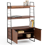 Стеллаж из стали и орехового дерева Derek Wood Rack варинант исполнения - 3 | Loft Concept в Тюмени