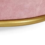 Банкетка круглая пыльно-розовый велюр на 4-х металлических ножках золотого цвета SANJAY варинант исполнения - 3 | Loft Concept в Тюмени