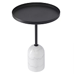 Кофейный столик с круглой чёрной столешницей и мраморным основанием Exquisite Practicality варинант исполнения - 1 | Loft Concept в Тюмени