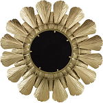 Зеркало круглое настенное в металлической раме Sunny Golden Petals варинант исполнения - 4 | Loft Concept в Тюмени