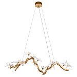 Люстра подвесная линейная с прозрачными стеклянными птичками на ветвях Serip Voa варинант исполнения - 2 | Loft Concept в Тюмени