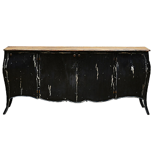 Комод длинный в стиле прованс Black Vintage Commode Черный