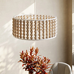 Люстра в форме цилиндра с вставками из деревянных бусин Wooden Beads варинант исполнения - 6 | Loft Concept в Тюмени