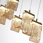 Подвесной светильник линейный с плафонами волнистой формы из фактурного стекла Big Wave варинант исполнения - 10 | Loft Concept в Тюмени