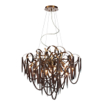 Люстра подвесная с объемной композицией из скрученных лент и металлических цепочек Atlantis Chain варинант исполнения - 2 | Loft Concept в Тюмени