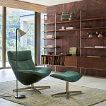 Кресло вращающееся с подставкой для ног зеленое Verdante варинант исполнения - 5 | Loft Concept в Тюмени