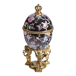 Шкатулка в форме яйца на величественных львах из фарфора с бронзовыми элементами Eden Garden варинант исполнения - 3 | Loft Concept в Тюмени