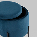 Синий пуф на черных ножках SANJAY варинант исполнения - 3 | Loft Concept в Тюмени