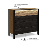 Комод 4 ящика с подсветкой на рельефном фасаде Warm Industrial варинант исполнения - 8 | Loft Concept в Тюмени