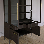 Витрина Primo со стеклянными фасадами и буфетом шпон Темный орех варинант исполнения - 5 | Loft Concept в Тюмени