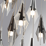 Люстра каскадная с 24-мя рельефными прозрачными плафонами в форме лепестков Glass Pod  варинант исполнения - 6 | Loft Concept в Тюмени