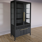 Витрина Primo со стеклянными фасадами и буфетом шпон Черный дуб варинант исполнения - 3 | Loft Concept в Тюмени