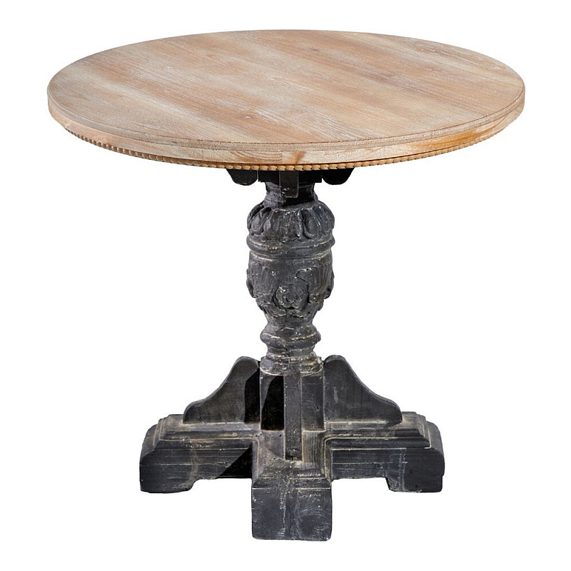 Столик кофейный с резным античным узором Antique Engraving Черный Кремовый в Тюмени | Loft Concept 