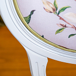 Стул светло-серый из натурального бука с изображением птиц и цветов Blooming Red Birds варинант исполнения - 2 | Loft Concept в Тюмени