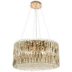 Круглая люстра с металлическими и хрустальными подвесками Bonnay Crystal Chandelier варинант исполнения - 6 | Loft Concept в Тюмени
