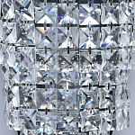 Бра настенное цвета хром с прозрачными квадратными хрустальными подвесками Crystal Regena варинант исполнения - 5 | Loft Concept в Тюмени