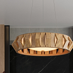 Люстра круглая из толстых деревянных реек Wooden Slats варинант исполнения - 5 | Loft Concept в Тюмени