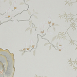 Обои ручная роспись Summer Night Blossom Colourway SC-122 on Bleached white dyed silk варинант исполнения - 2 | Loft Concept в Тюмени