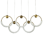Линейная люстра с плафонами в виде пяти колец Five Rings Gilbertine Linear Chandelier варинант исполнения - 1 | Loft Concept в Тюмени